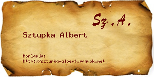 Sztupka Albert névjegykártya